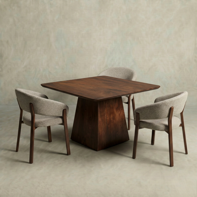 Mangohouten eettafel Mick vierkant bruin 110x110cm