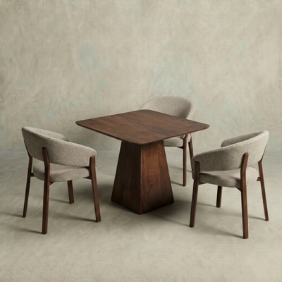 Mangohouten eettafel Mick vierkant bruin 90x90cm