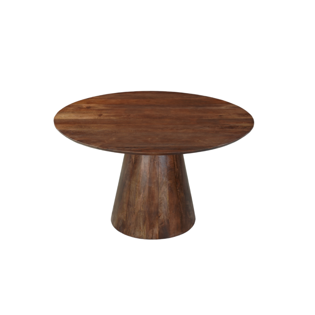 Ronde eettafel mangohout bruin