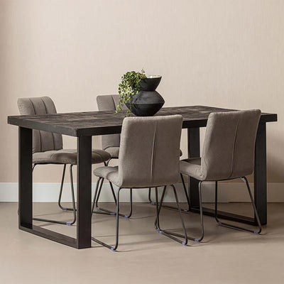 Mangohouten Eettafel Rechthoek Roy 300x100 cm Zwart (6cm)