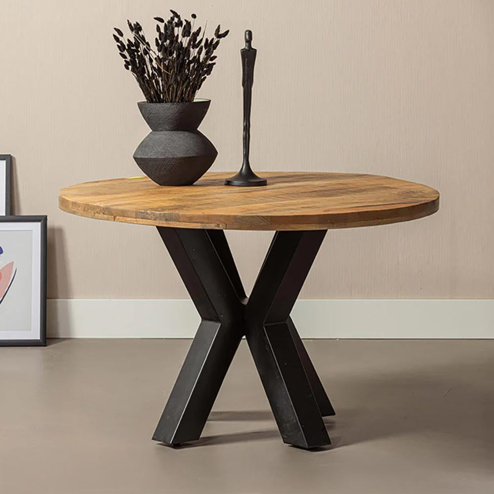 Mangohouten Eettafel Rond Tara 140 cm (5cm)