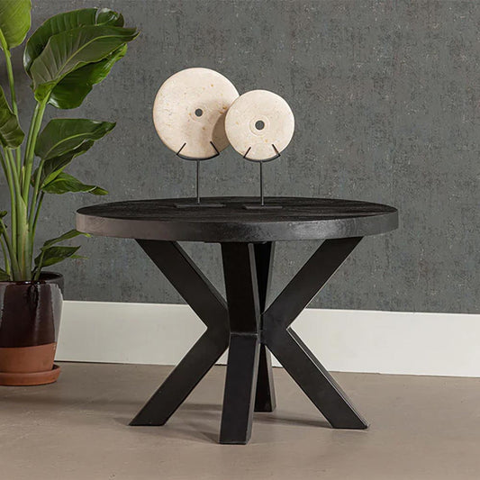 ronde salontafel zwart 70 cm breed