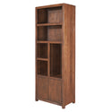 Mangohouten Wandkast Evan 80 cm (5 open vakken, 2 deuren) Walnoot