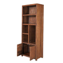 Mangohouten Wandkast Evan 80 cm (5 open vakken, 2 deuren) Walnoot