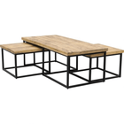 Salontafel set van 3 rechthoekig van mangohout