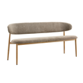 Eetkamerbank Japandi Sora 160 cm Beige met walnoot onderstel