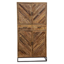 Mangohouten Kast Sabia 100 cm 4 deuren 2 lades