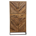 Mangohouten Kast Sabia 100 cm 4 deuren 2 lades