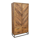 Mangohouten Kast Sabia 100 cm 2 deuren 4 lades
