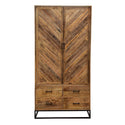 Mangohouten Kast Sabia 100 cm 2 deuren 4 lades