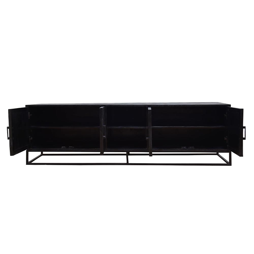 Mangohouten TV Meubel Sabia 200 cm Zwart
