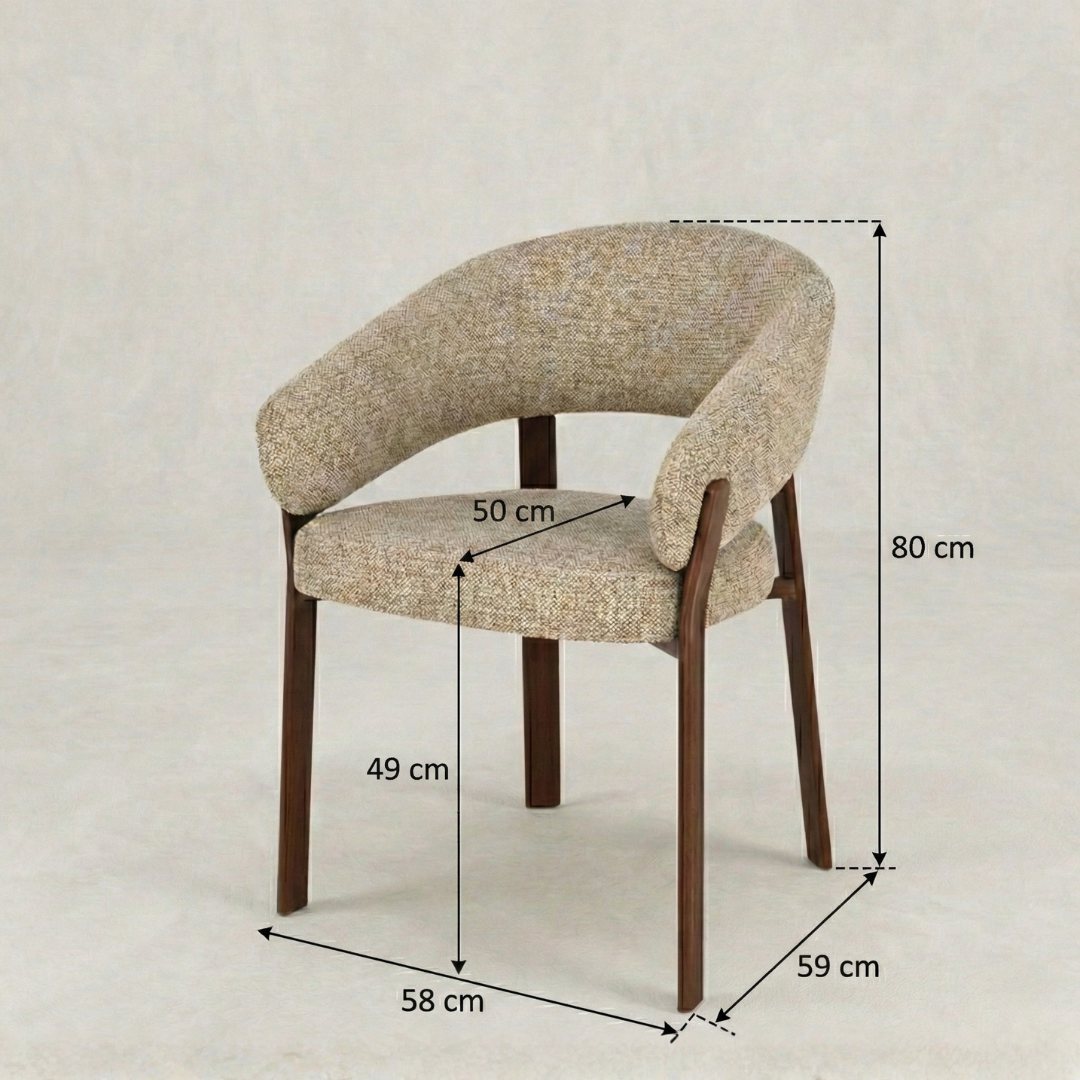 Eetkamerstoel Rydal Zand met bruin onderstel