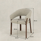 Eetkamerstoel Rydal Beige met bruin onderstel