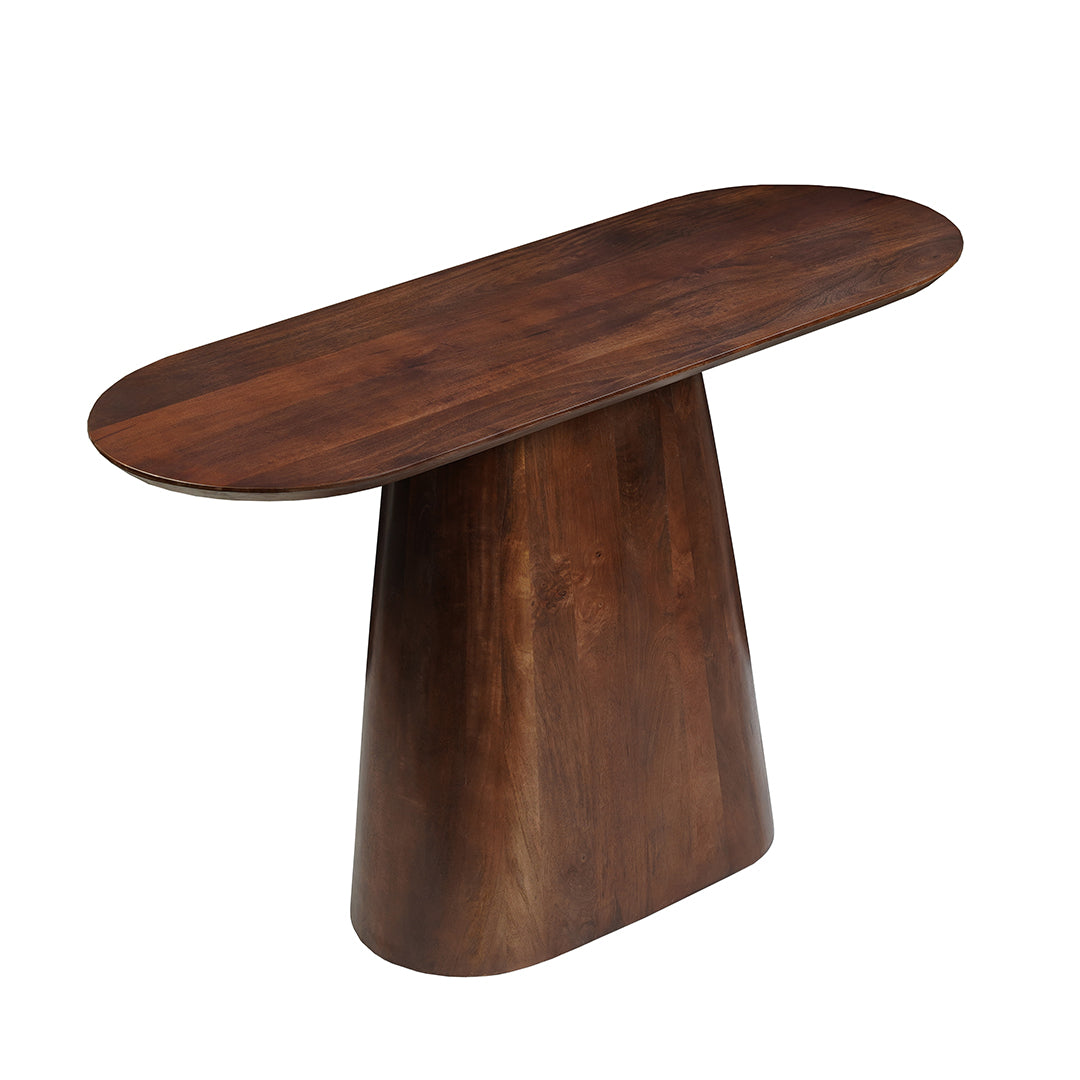 Mangohouten sidetable Mick capsule Bruin 120 cm
