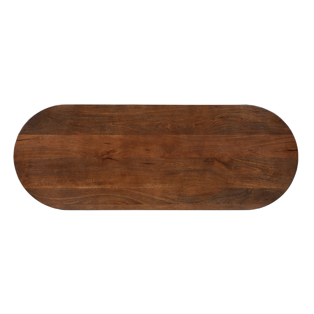 Mangohouten sidetable Mick capsule Bruin 120 cm