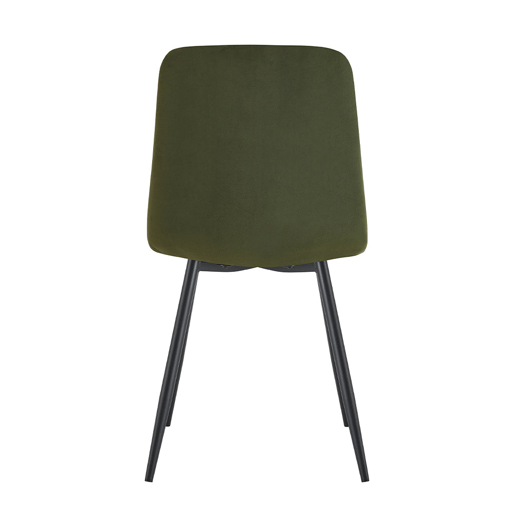 Groene eetkamerstoel met zwart onderstel