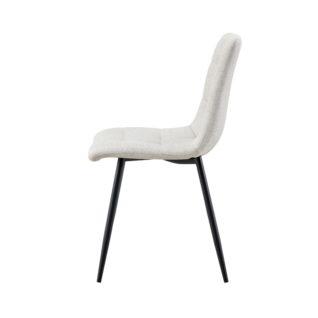 Eetkamerstoel Arendal Beige met zwart onderstel