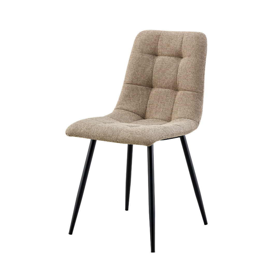 Eetkamerstoel Arendal Taupe met zwart onderstel