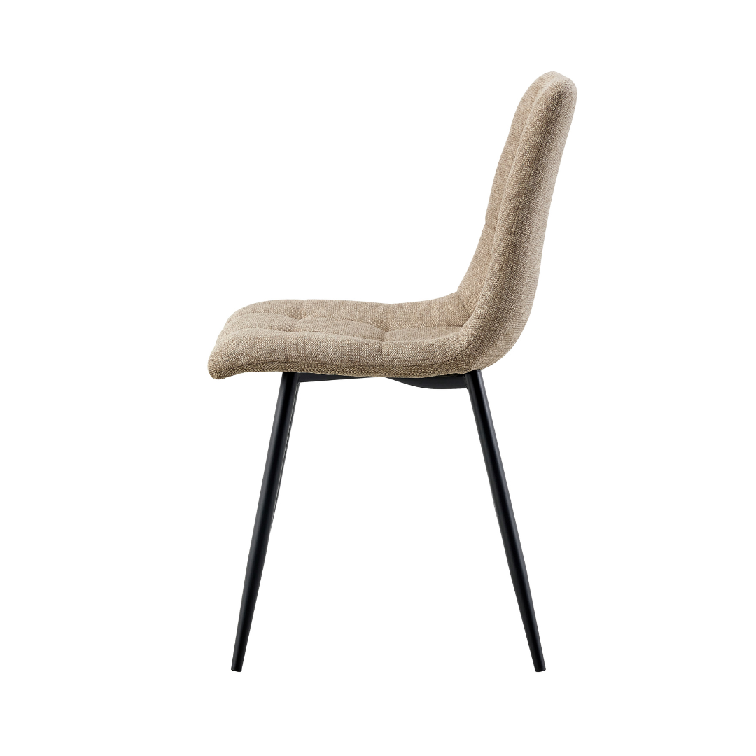 Eetkamerstoel Arendal Taupe met zwart onderstel