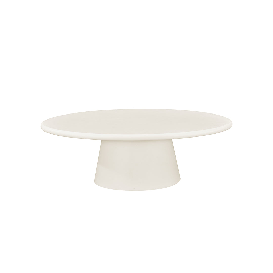 Salontafel Ovaal Maya Microcement Kegelpoot 120 cm Beige