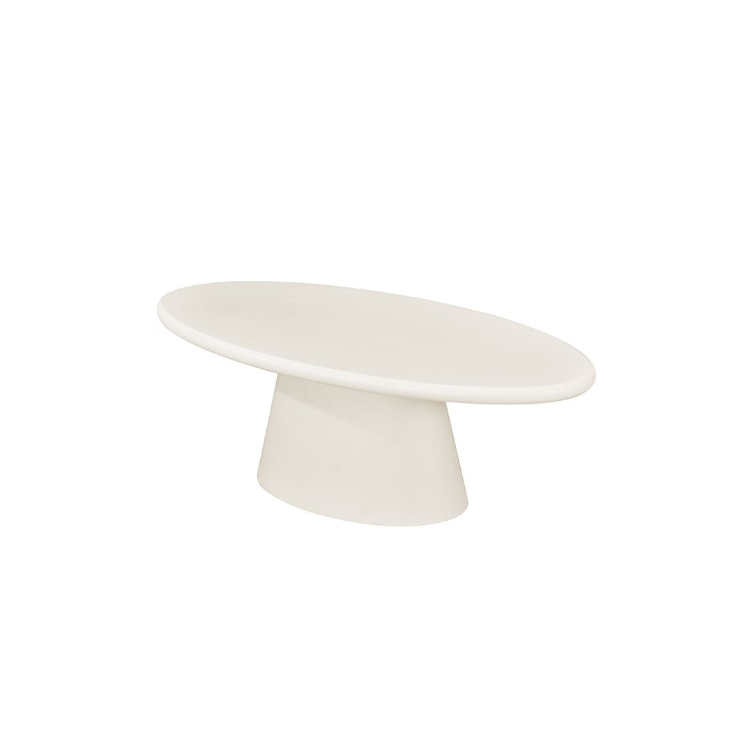 Salontafel Ovaal Maya Microcement Kegelpoot 120 cm Beige