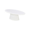 Salontafel Ovaal Maya Microcement Kegelpoot 120 cm Wit