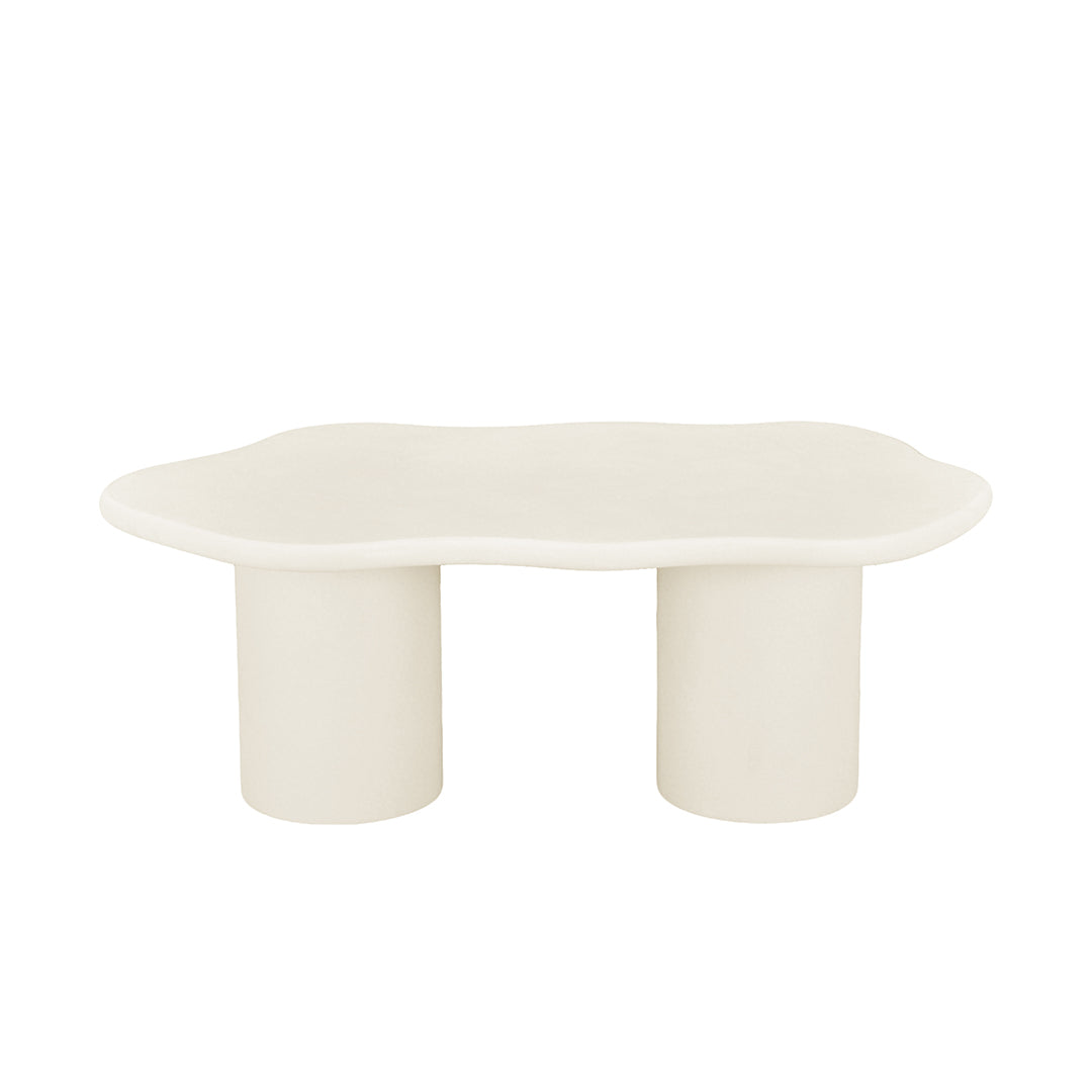 Organische beige salontafel van microcement