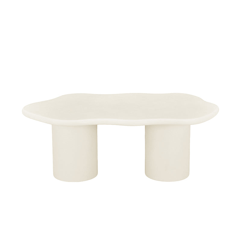 Organische beige salontafel van microcement