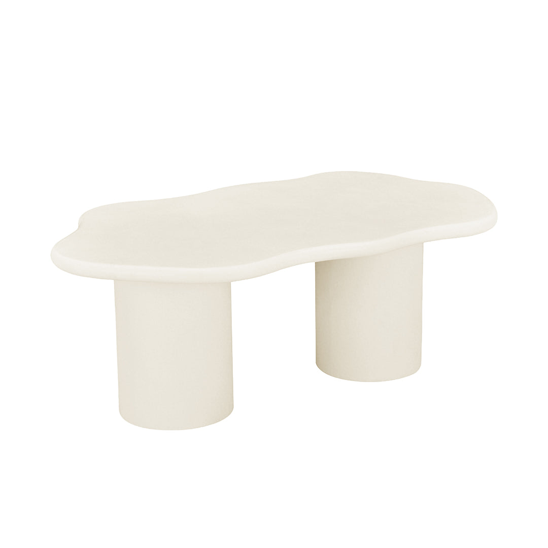 Salontafel Organisch Maya Microcement Cilinderpoot 120 cm Beige