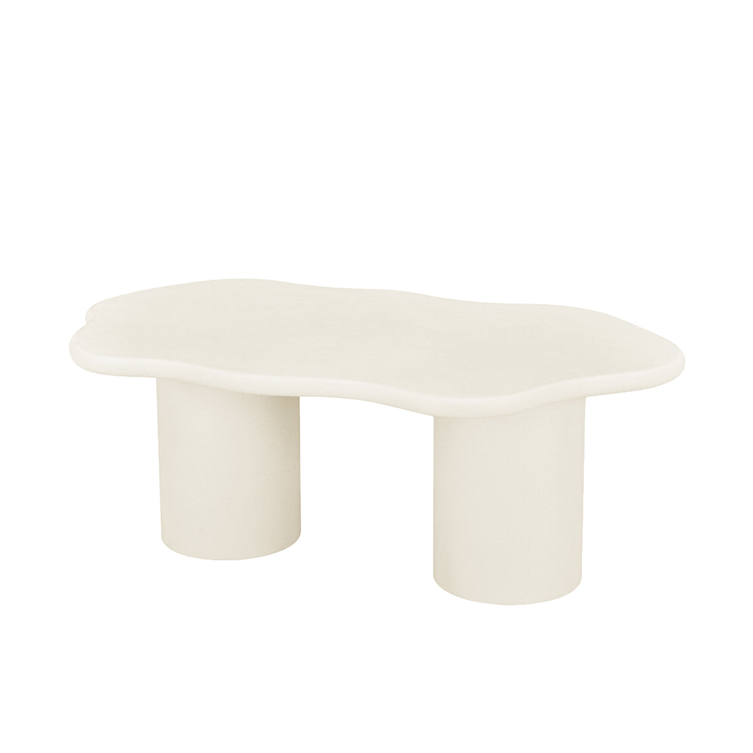 Salontafel Organisch Maya Microcement Cilinderpoot 120 cm Beige