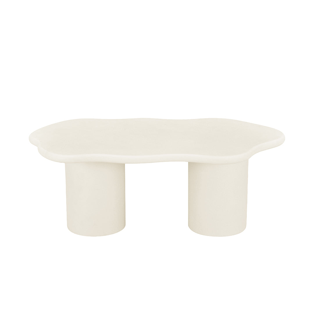 Organische beige salontafel van microcement