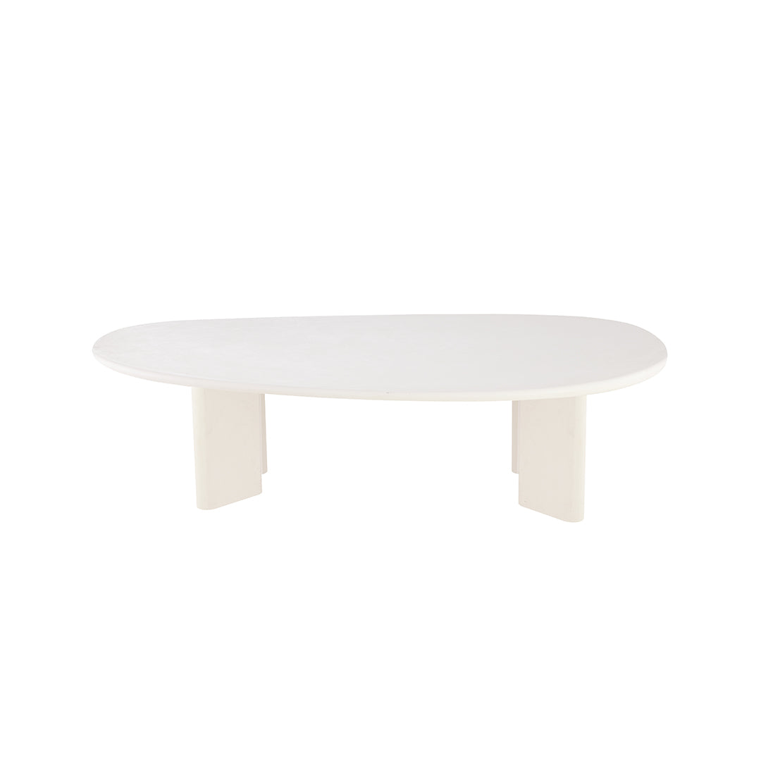 Salontafel Organisch Maya Microcement Paneelpoot 120 cm Wit