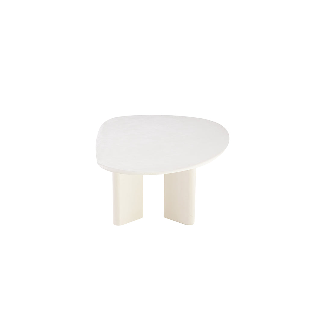 Salontafel Organisch Maya Microcement Paneelpoot 120 cm Wit