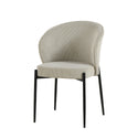 Eetkamerstoel Uppsala Beige Rib met zwart onderstel