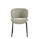 Eetkamerstoel Sigtuna Beige Rib met zwart onderstel