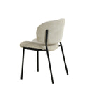 Eetkamerstoel Sigtuna Beige Rib met zwart onderstel