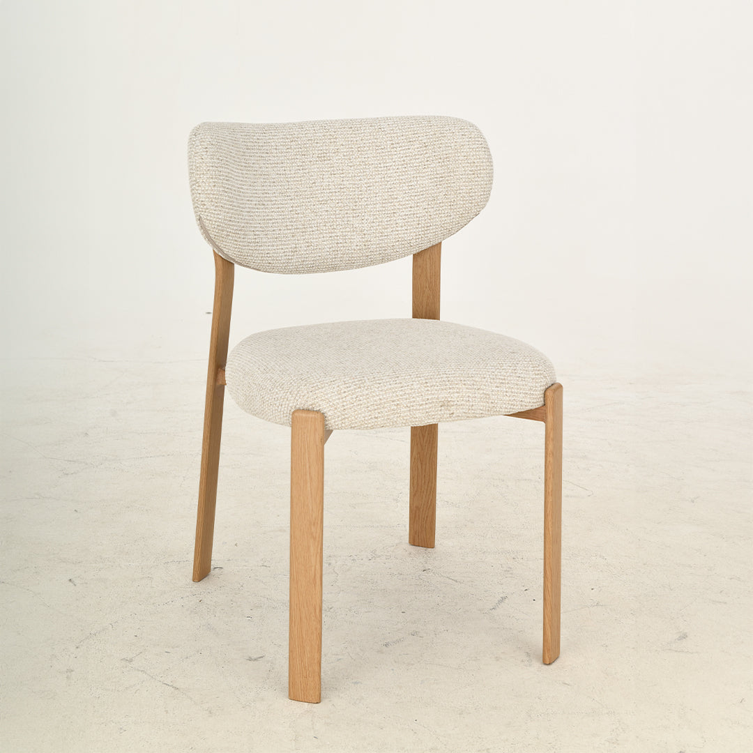 Eetkamerstoel Torsby Wit met eiken kleur onderstel