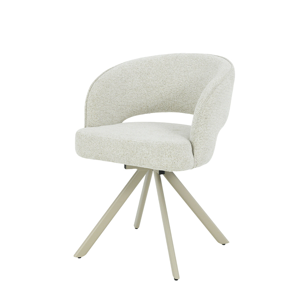 Eetkamerstoel Svarn Wit met beige onderstel