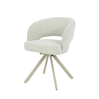 Eetkamerstoel Svarn Wit met beige onderstel