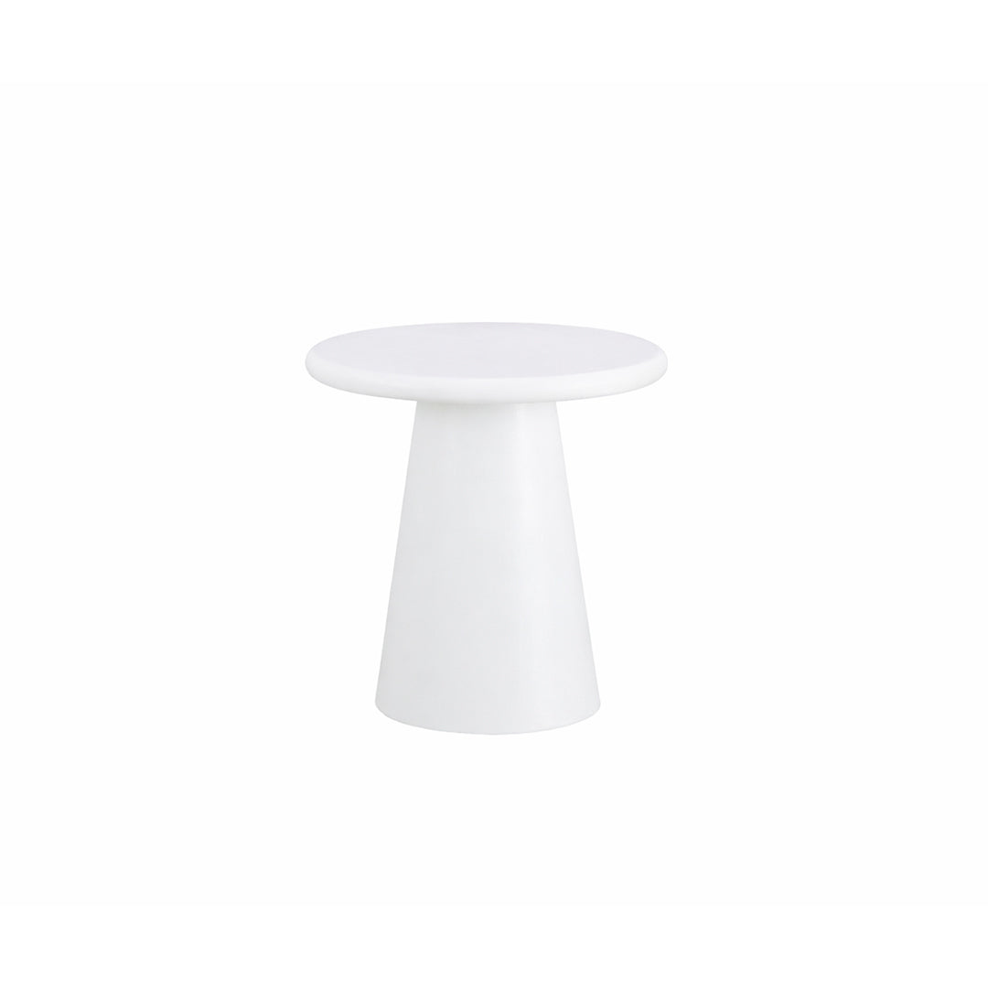 Ronde salontafel van microcement wit