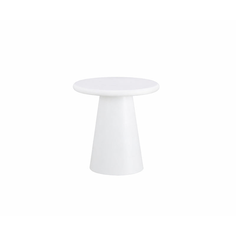 Ronde salontafel van microcement wit