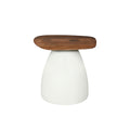 Mangohouten salontafel met witte poot