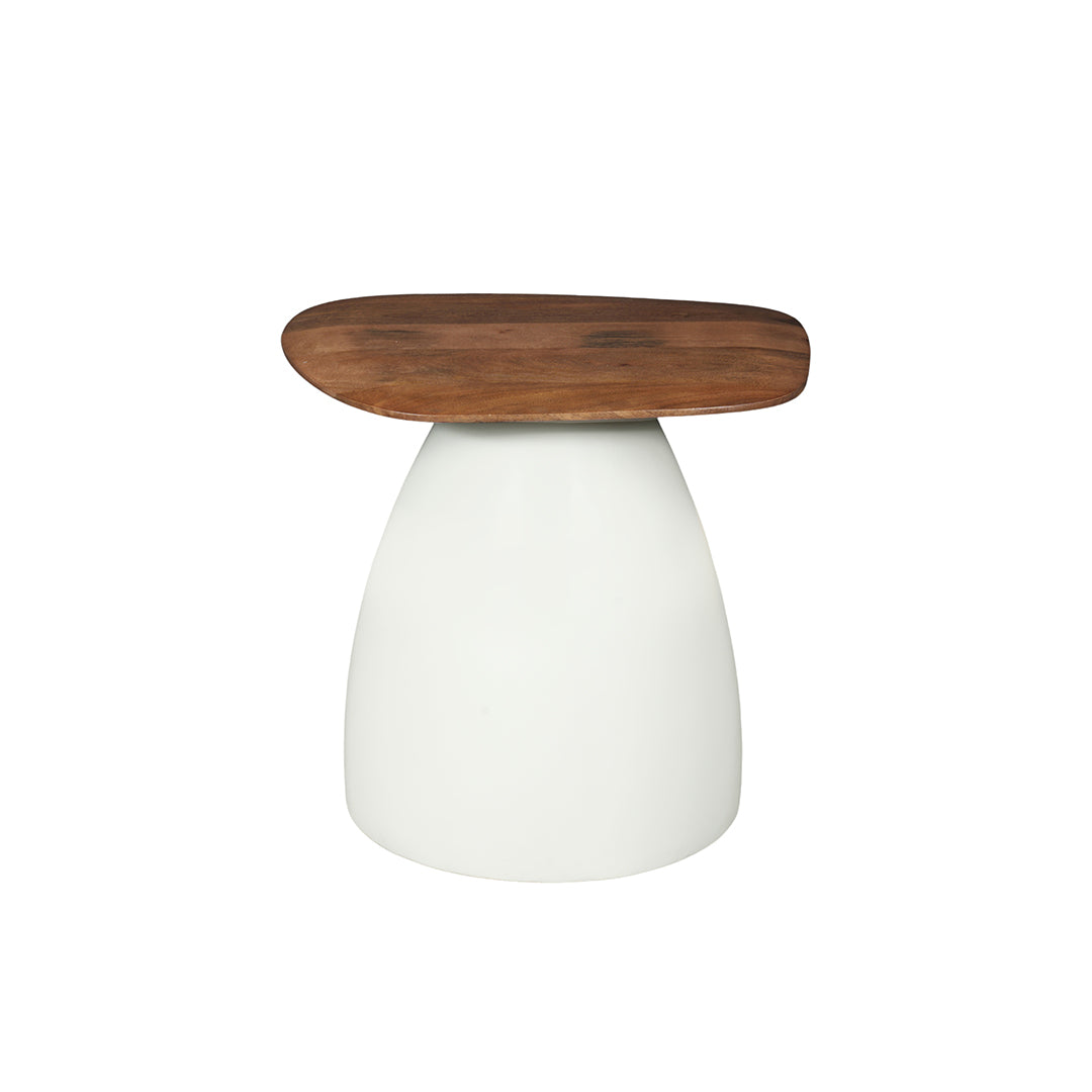 Mangohouten salontafel met witte poot