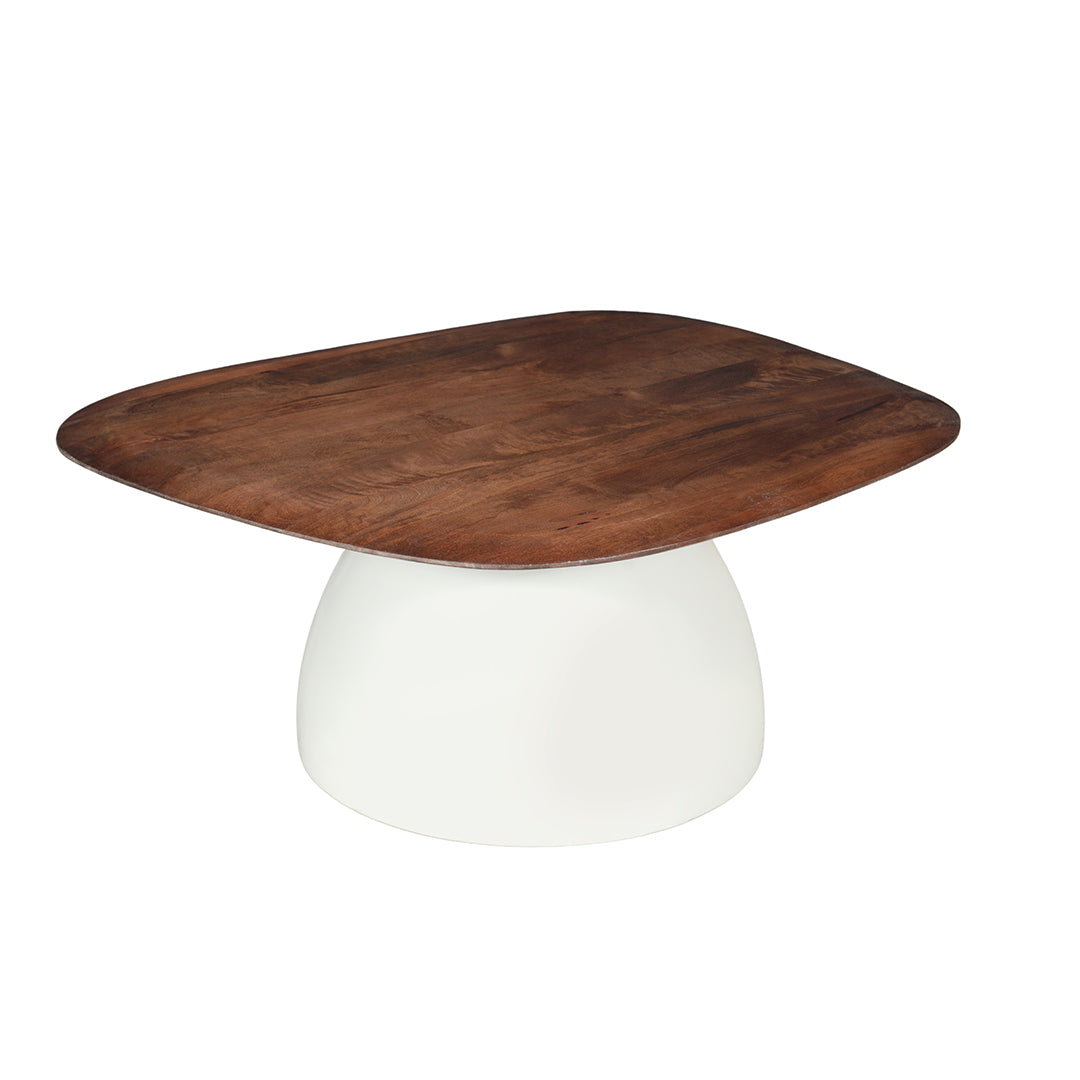 Mangohouten salontafel met witte poot