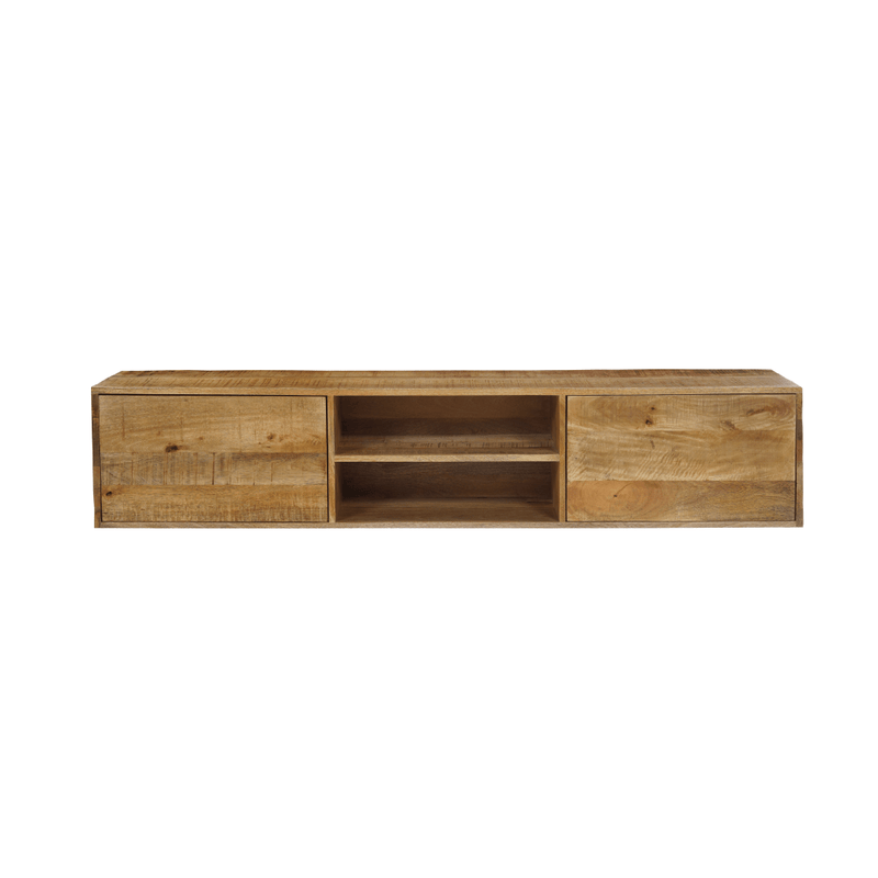 Zwevend mangohouten TV meubel 180 cm