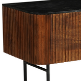 tv meubel van mangohout met marmeren blad 180 cm