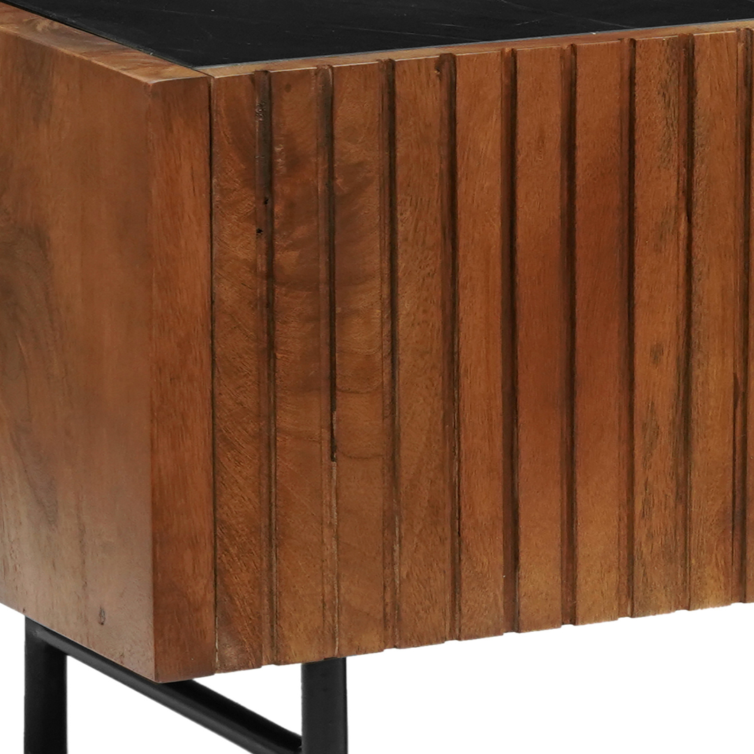 tv meubel van mangohout met marmeren blad 140 cm