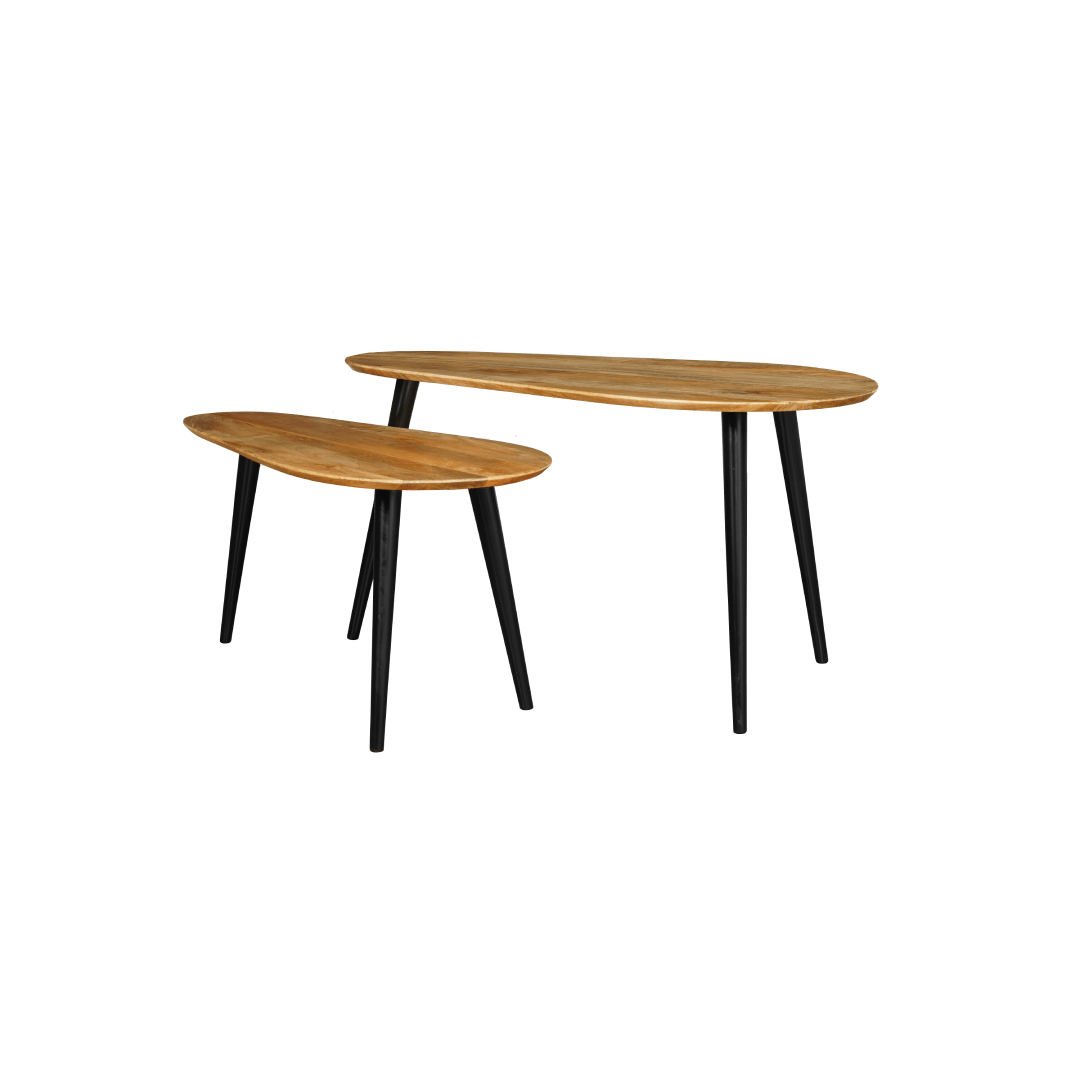 Mangohouten Salontafels Milo Mahom - Set van 2