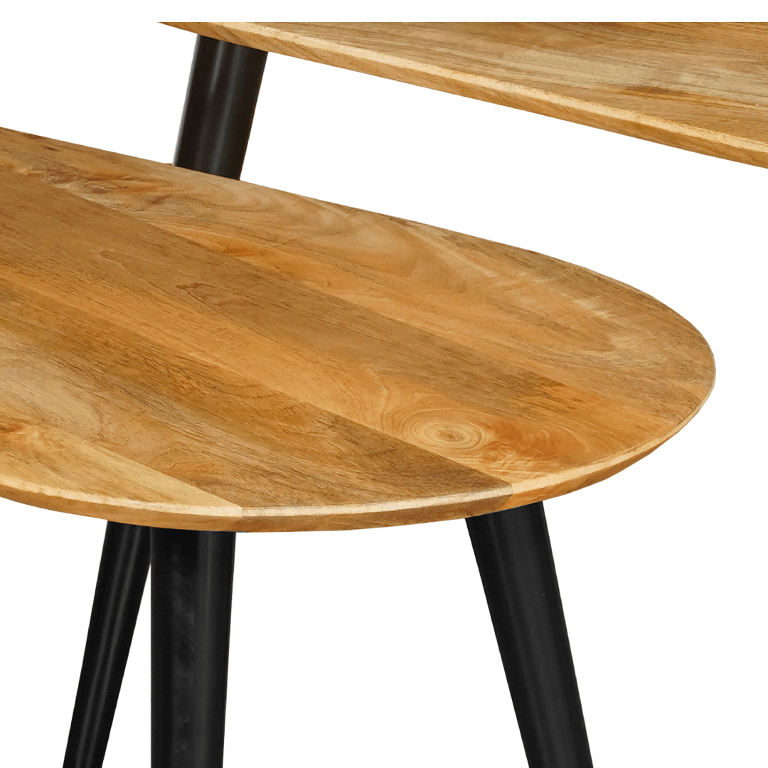Close up mangohouten salontafel 