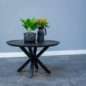 Mangohouten Salontafel Tess Rond 70 cm Zwart